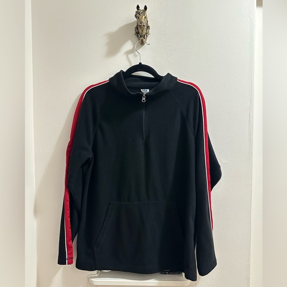 3/50$ Vintage sweatshirt size large / red fleece/ Turtleneck long sleeve - Picture 3 of 8